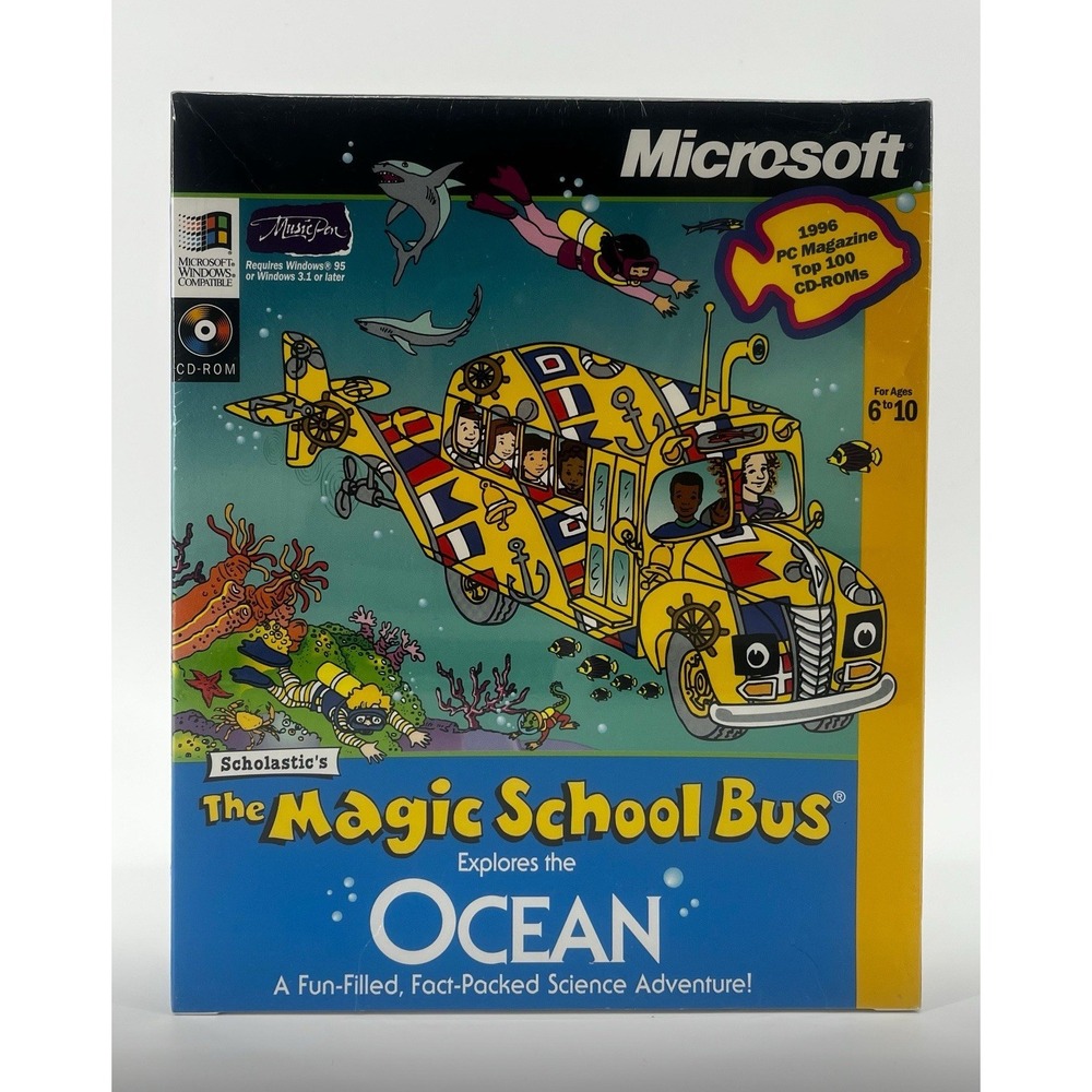NEW Vintage‎ Mac OS Magic School Bus Ocean CD-Rom Microsoft Rare